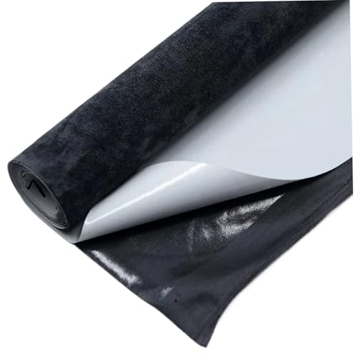 Tissu en daim auto-adhésif noir extensible pour habiller un volant usé