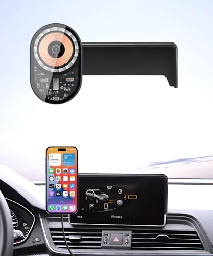 Masergogo Wireless Charging car Phone Holder for Audi Q5/SQ5 2018-2020/A5/S5/RS5 2018-2019/A4/S4 2017-2019 Accessories 8.3 inch Screen Fixed Clip,360° Rotation car Phone Mount Compatible with MagSafe