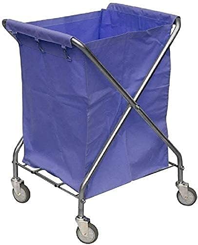 Movable Trolleys Laundry Basket Thick Stainless Steel Laundry Hamper Sorter Cart with Wheels Folding Hotel Service Cleaning Collection