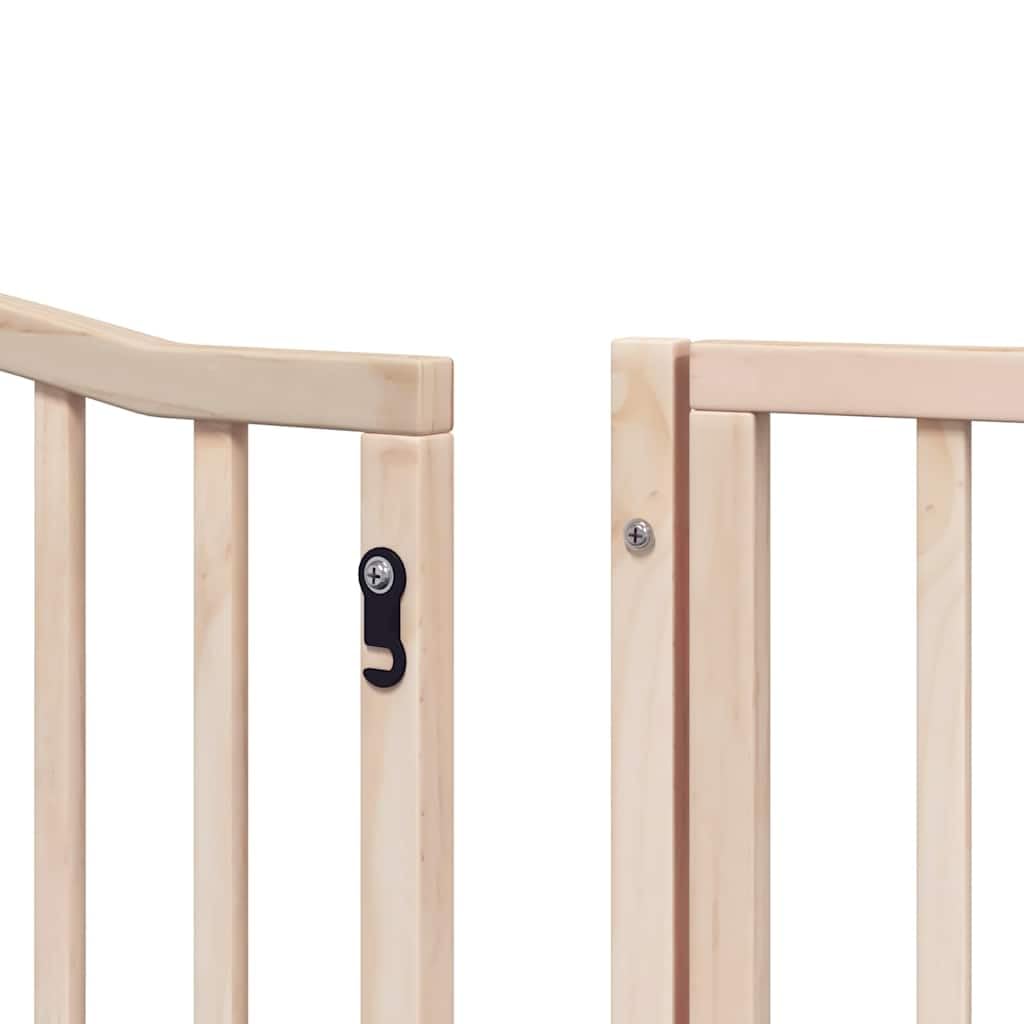 10-TLG. Puerta plegable para perros de madera de álamo de 800 cm con puerta y patas de apoyo, independiente para interior y exterior, protección segura para cachorros y perros pequeños