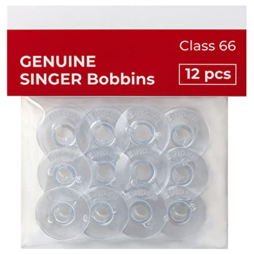 12pcs Bobbins for Singer Sewing Machine - Class 66 Genuine Singer Plastic Bobbins 172336,172222P