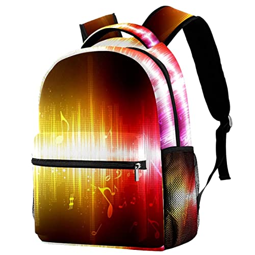 Mochilas ligeras y ergonómicas con estampado musical neón