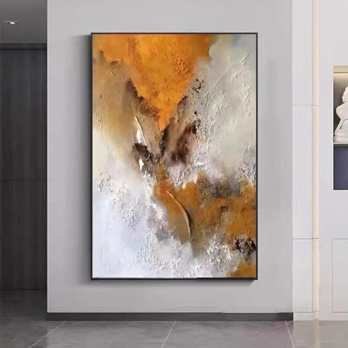Œuvres d'art modernes 30x50cm au design abstrait marron pour décoration chic