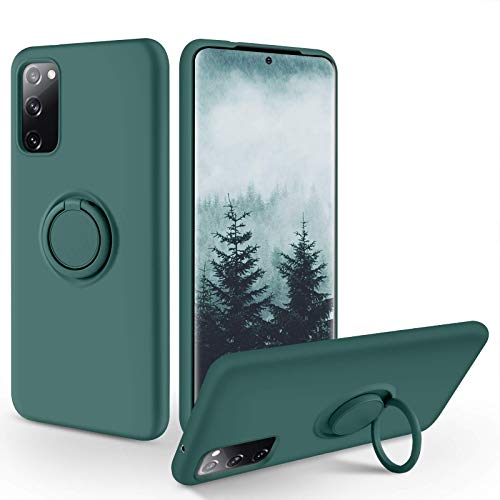 SucVict Coque Samsung Galaxy S20 FE en silicone souple gel caoutchouc anneau support béquille support magnétique voiture support magnétique mince, anti-rayures Cover