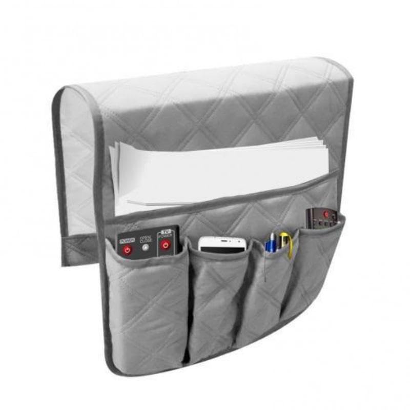 VONCYKI Waterproof Sofa Couch Chair Armrest Organizer Sofa Arm Caddy Tray Tidy Hanging Storage Bag Table Cabinet Pocket for TV Remote(Grey,2PCS)