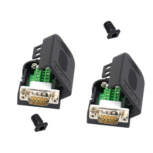 Conector DB9 sin soldadura de 9 pines D-SUB para terminal de cable serie RS232 y RS485