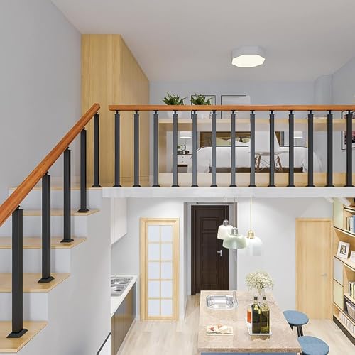 Ejes de barandilla de metal ajustables, balaustres cuadrados modernos de 270° para interiores y exteriores, terraza, porche, hormigón y escalones de madera