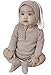 AGQT Baby Ostern Outfit Hase kostüm Bodys 3D Hasen Ohr Mütze Strampler für Junge Mädchen 3 Stück Khaki 12-18 Monate(80)