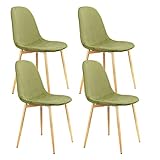 Materiales de calidad: sillas de comedor de metal. Juego de 4 de tejido de terciopelo suave con una textura cómoda y delicada sin irritación para la piel. Material resistente a la suciedad fácil de limpiar, simplemente límpialo con un paño húmedo