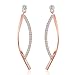 SBLING 18K Rose Gold Plated Cubic Zirconia Drop Earrings (1.5 cttw)