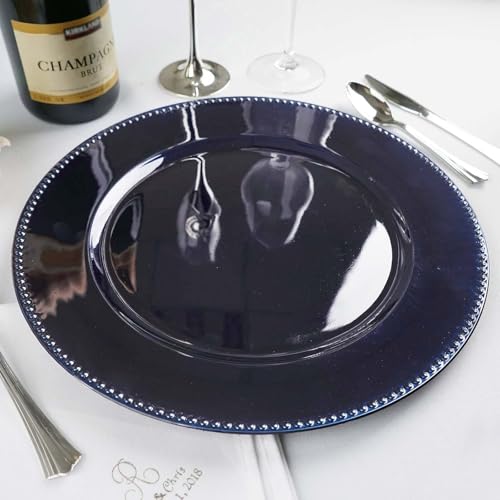 Platos cargadores desechables redondos azul marino 13" x12 miniatura 1