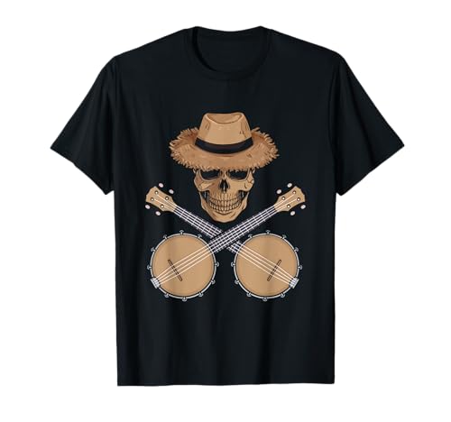 Banjo Player Skeleton | Bluegrass Música Country | Banjoist Camiseta