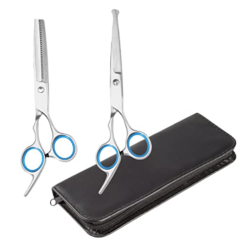 Toddmomy Pet Grooming Scissors Set 2pcs Strong Stainless Steel Hairdressing Scissors for Dog Cat Trimmers