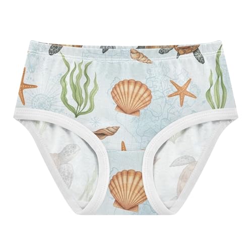 Cotton Toddlers Underwear Floral Classical Turtles Sea Starfish Panties for Girl Print Kids Briefs Undies 2t