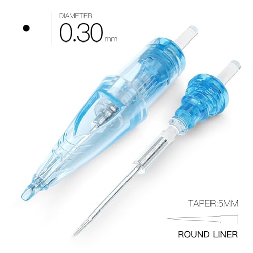 Image of Wjx ACME Tattoo Needles Cartridges - 20PCS Disposable 1001RL Needles 0.3MM Round Liner Professional Tattoo Supplies