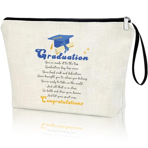 Virfuntaki Graduation Congratulation Gift for Her Class of 2026 Gifts to Friend Daughter Master PHD Degree Gift University College Grad Gifts Graduation Decorations Travel Vacation Makeup Bag Girl
