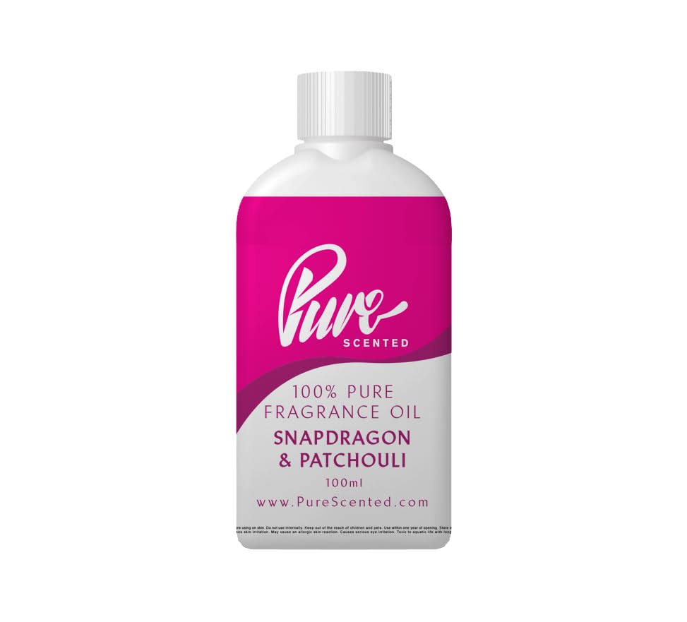 Pure Scented 100ml Fragrance Oil - Vegan & Cruelty-Free, for Candles, Soaps, Slime, Diffusers, Cosmetics, Wax Melts & DIY Crafts (1 x 100ml, Snapdragon & Patchouli)