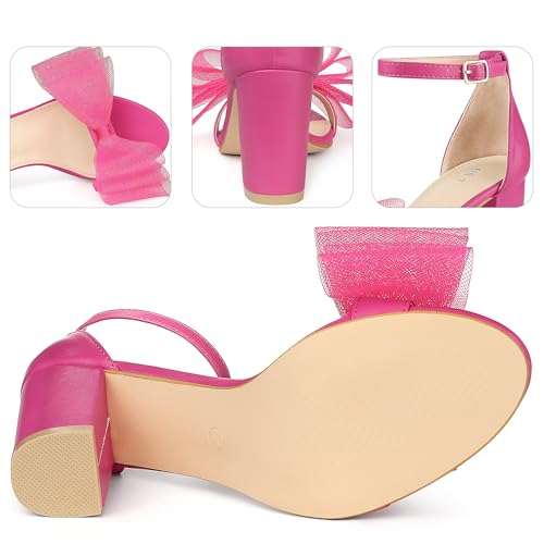 Perphy Bow Tie Ankle Strap Chunky High Heels Sandals for Women3