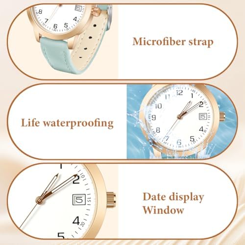 Women's Leather Quartz Watch with Date - Stylish Analog Design - Image 4