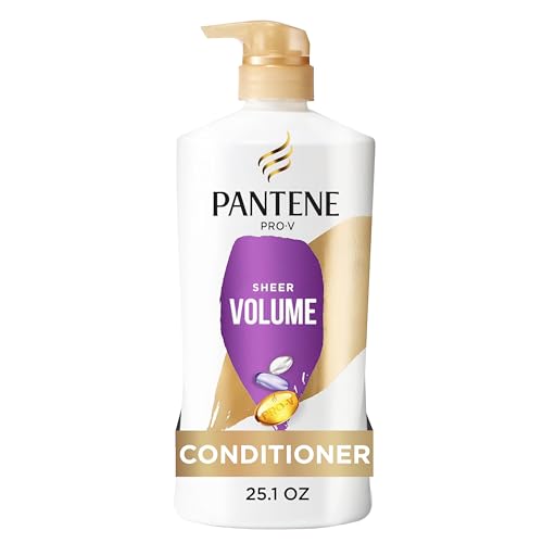 Pantene Conditioner, Sheer Volume – 72-Hour Fullness, Lightweight Nourishment with Pro-Vitamin B5 + Antioxidants, Fine, Thin, Color-Treated Hair, Paraben Free, Strengthens Bonds, 25.1 Fl Oz Pantene Conditioner, Sheer Volume – 72-Hour Fullness, Lightweight Nourishment with Pro-Vitamin B5 + Antioxidants, Fine, Thin, Color-Treated Hair, Paraben Free, Strengthens Bonds, 25.1 Fl Oz