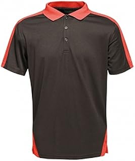 Regatta Professional Contrast Coolweave Wicking Polo Shirt, Blk/ClssicRd, XXL
