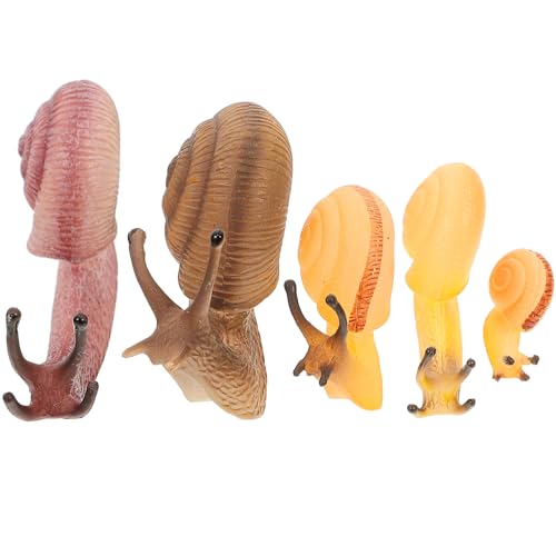 CIYODO 5 Pezzi Figure Lumaca Realistiche in Miniatura, Giocattoli di Simulazione Educativa, Ornamenti Artificiali per Giardino e Decorazioni Festa