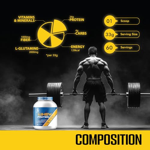 Image of QUENCHLABZ Whey Protein Powder - 2KG Vanilla | 24g Protein, 11.8g EAA, Added Digezyme | Supports Muscle Growth, Recovery & Performance | Best Whey Protein for Weight Loss & Lean Muscle Mass