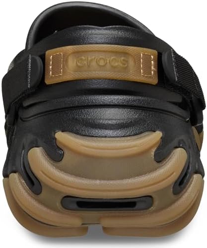 Crocs Unisex-Adult Echo RO Clog, Adjustable Clogs with Rubber Outsole, LiteRide Footbed, Black, 14 Women/12 Men