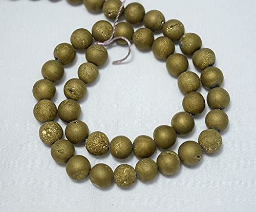 Cuentas de ágata druzy dorada LKBEADS para diseñar collares de fiesta elegantes