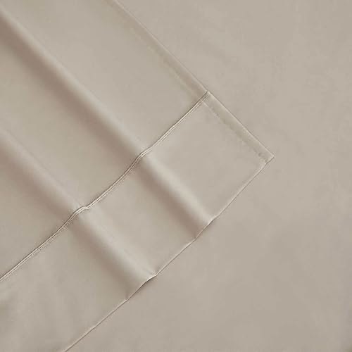 Miniatura 5 de Kirkland Signature 680TC - Juego de ropa de cama de 6 piezas, tamaño Queen, beige, algodón Pima, tejido satinado