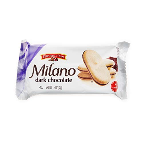 Image of Pepperidge Farm Milano Cookies Foodservice Snack Packs, Dark Chocolate, 1.5 Oz, Pack of 60