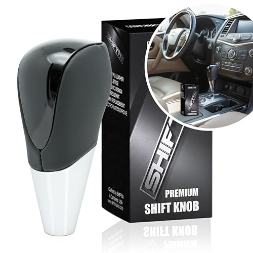 STI Leather Shift Knob CVT - 2019-2024 Subaru Forester 4 SHIFTIN Universal Replacement Gear Shift Knob | Fits Subaru Acura Nissan Infiniti Mazda Scion Toyota Lexus | Fits 8mm, 10mm, 12mm Automatic OEM Style Shifter levers (Black Leather/Piano Black)