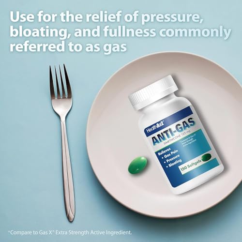 Image of HealthA2Z Gas Relief, Simethicone 125mg, Bloating & Gas, 150 Count