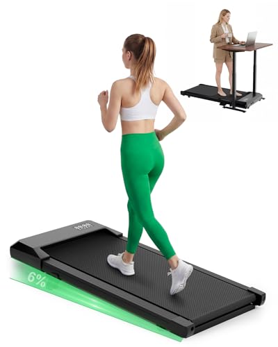 Raceable Walking Pad mit Steigung, Lacuffy Laufband für Zuhause mit APP-Steuerung, unter dem Schreibtisch Laufband mit AI-Training und Multi-Runner-Rennen, Max 136kg