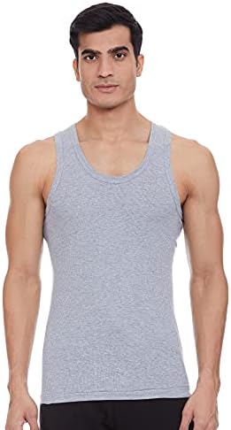 Dixcy Scott Originals Classic Ribbed Vest |100% Combed Cotton | Rib 2x2 Men's Vest | No-Peep Neckline | Breathable, Sweat Absorbent Vest for Men | Cut Away Back Arm Hole | Innerwear for Man |Pack of 2