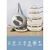 Sur La Table Kitchen Essentials Viva La Cantina 10 Piece PFA Free Titanium Ceramic Nonstick Interior Forged Aluminum Cookware Pots and Pans Set - 2 Tone White & Silver - Induction Compatible #3