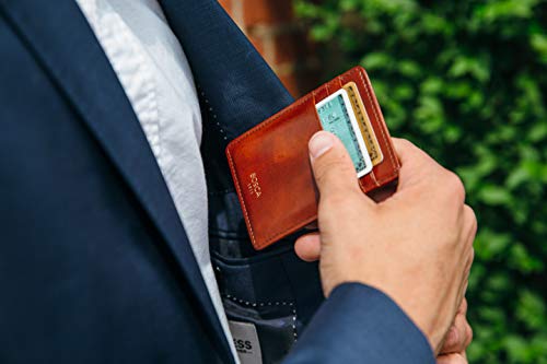 Image of Bosca Old Leather RFID Blocking Front Pocket Wallet with Magnetic Money Clip - Leather Wallet for Men