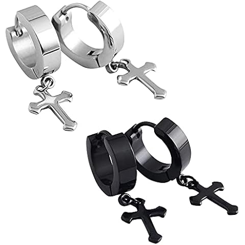 Zeayebsr Mens Womens Multicolor Cross Pendant Earrings (-) Cover