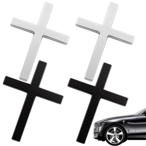 Cross Car Decal, Durable Metal Cross Emblem for Car, 3D...