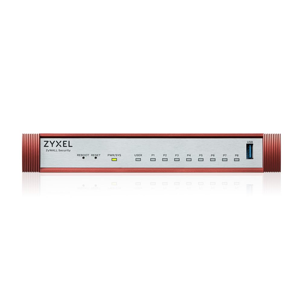Zyxel USGFLEX100HP ZyWALL Firewall di Sicurezza Informatica ad Alta Velocità | Solo Hardware | VPN | 1x PoE+ | Business Class | Fino a 50 Utenti | Opzione Nebula Cloud | 8x Porte Gigabit (1x PoE+ 30W), 4 Gbps SPI Throughput, Senza Ventola, Console RJ-45,