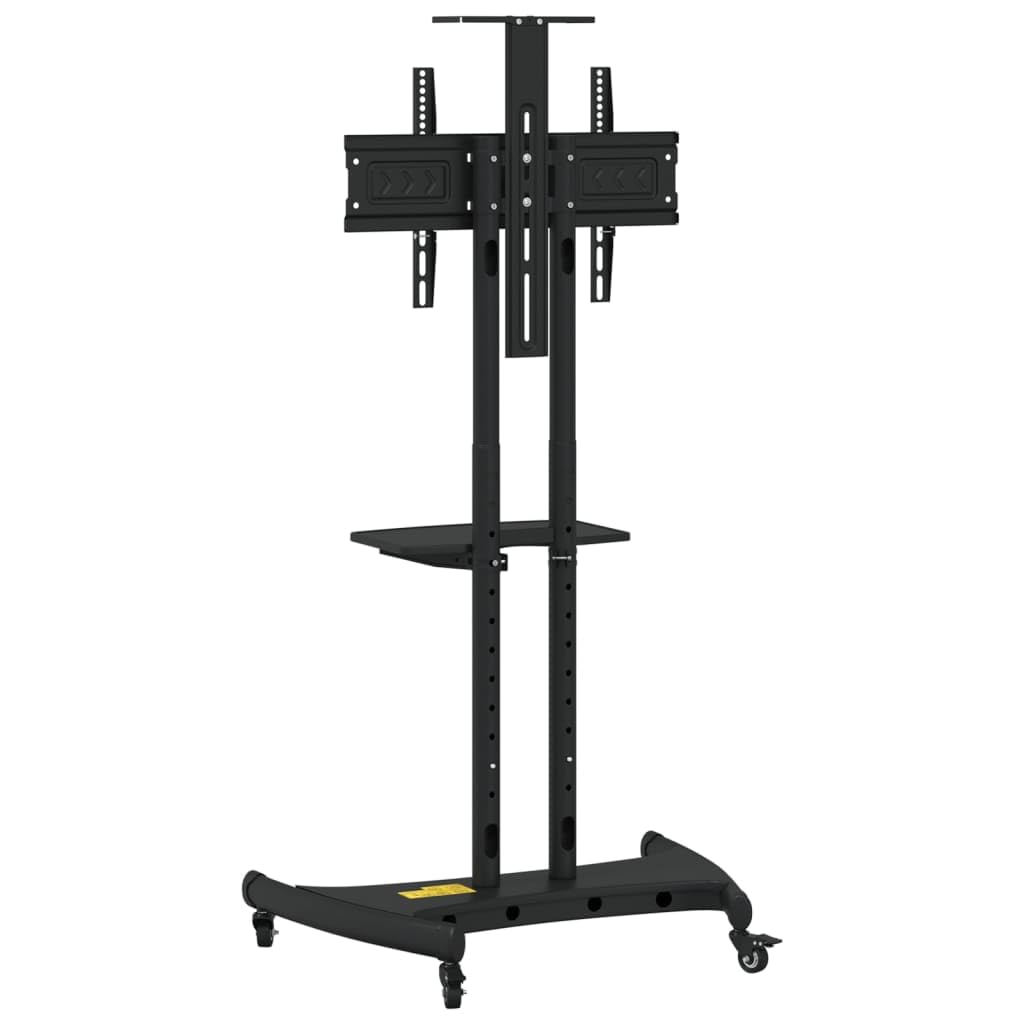 Supporto TV su ruote, altezza regolabile 32-70 pollici, acciaio verniciato a polvere, max VESA 600 x 400, portata 60 kg, con ripiano e gestione cavi per ufficio, soggiorno, gaming