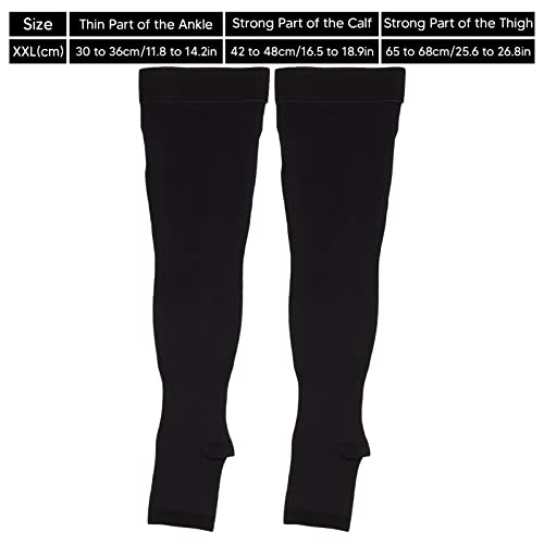 Meias de Compressão, Pretas 20 a 30 Mmhg Meias Flexíveis para Varizes Elástico Forte para Trabalhado