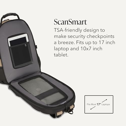 Image of SWISSGEAR 1900 ScanSmart Laptop Backpack, Fits Most 17-Inch Laptops, TSA-Friendly Lay-Flat Design, RFID Protection, and Tablet Pocket, Black, 31L, 18.5-Inch