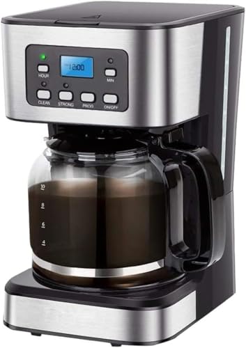 Dunuiov【大容量】コーヒーメーカー 半自動ドリップ式 1.5L 紅茶・ブラックコーヒー用 24 時間予約保温 家庭・オフィス・業務用 濃度/紅茶/スチーム半自動調整