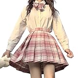 Kawaii Clothes Japanese Skirt Sets Women 2 Piece Outfits Kawaii Clothing for Girls Kawaii Skirt Set (Pink,S,Small)