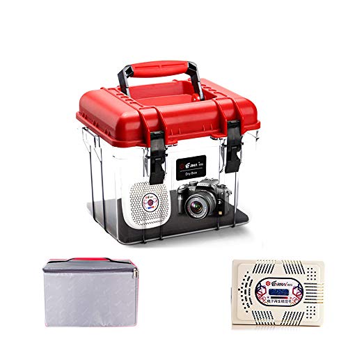 Luftentfeuchter Stoßfest Trocken Aufbewahrungsbox mit Hygrometer - Case für digitale Gadgets, GoPro-Kamera, Objektiv, Zubehör, transparentes