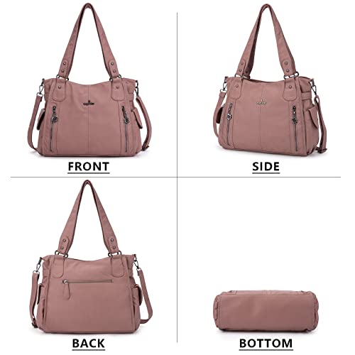 Image of Angel Kiss Handbags for Womens Top-Handle Hobo Purse Roomy Casual Shoulder Bags PU Tote Satchel Purse for Women