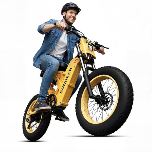 RUNDEER Electric Bike for Adults,20" Fat Tire Electric Dirt Bike,100-50