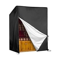 YISSVIC Strandkorb Schutzhülle Winterfest mit verstellbaren Kordelzügen Winddicht und UV Beständig 420D Oxford-Gewebe 135x105x174/140cm