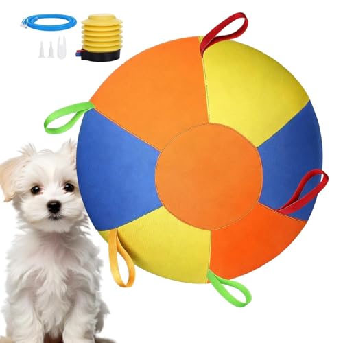 Balle de troupeau géante pour chiens, grosses balles gonflables résistantes aux déchirures avec couvercle de poignée et pompe, jouet interactif pour chiens...